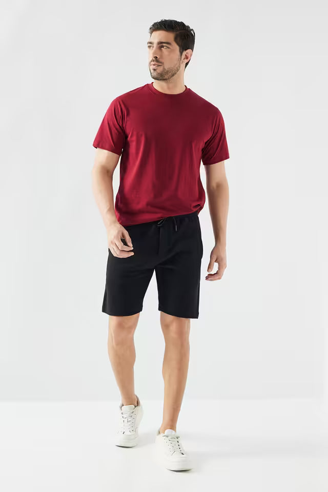 Solid Cotton Relaxed Fit Men T-Shirt